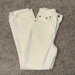 Abercrombie The 90s Straight Ultra High Rise White Jean (Curve Love)